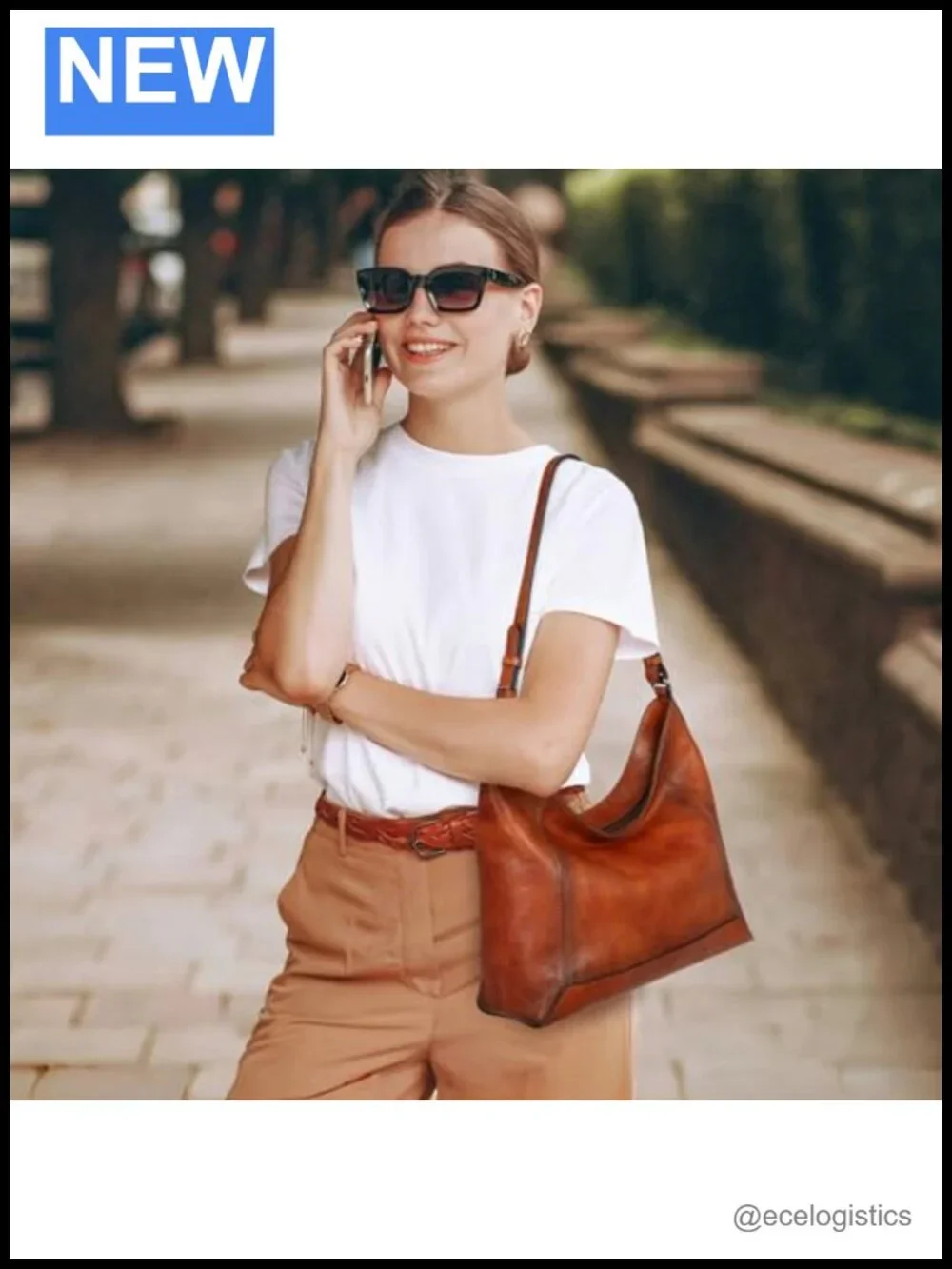 Genuine Leather Crossbody Hobo Bag Adjustable Straps Purse